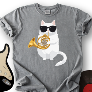 Cat Playing French Horn T-Shirt