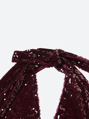 Sequined Backless Mini Dress