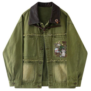Fairycore Forest Embroidered Denim Jacket