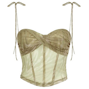 Fairycore Mesh Bustier Top