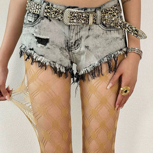 Grid Patterned Mesh Tights