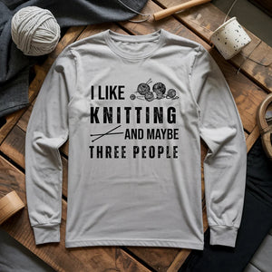 Knitting & 3 People Long Sleeve T-shirt