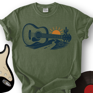 Guitar Desert Sunset T-Shirt