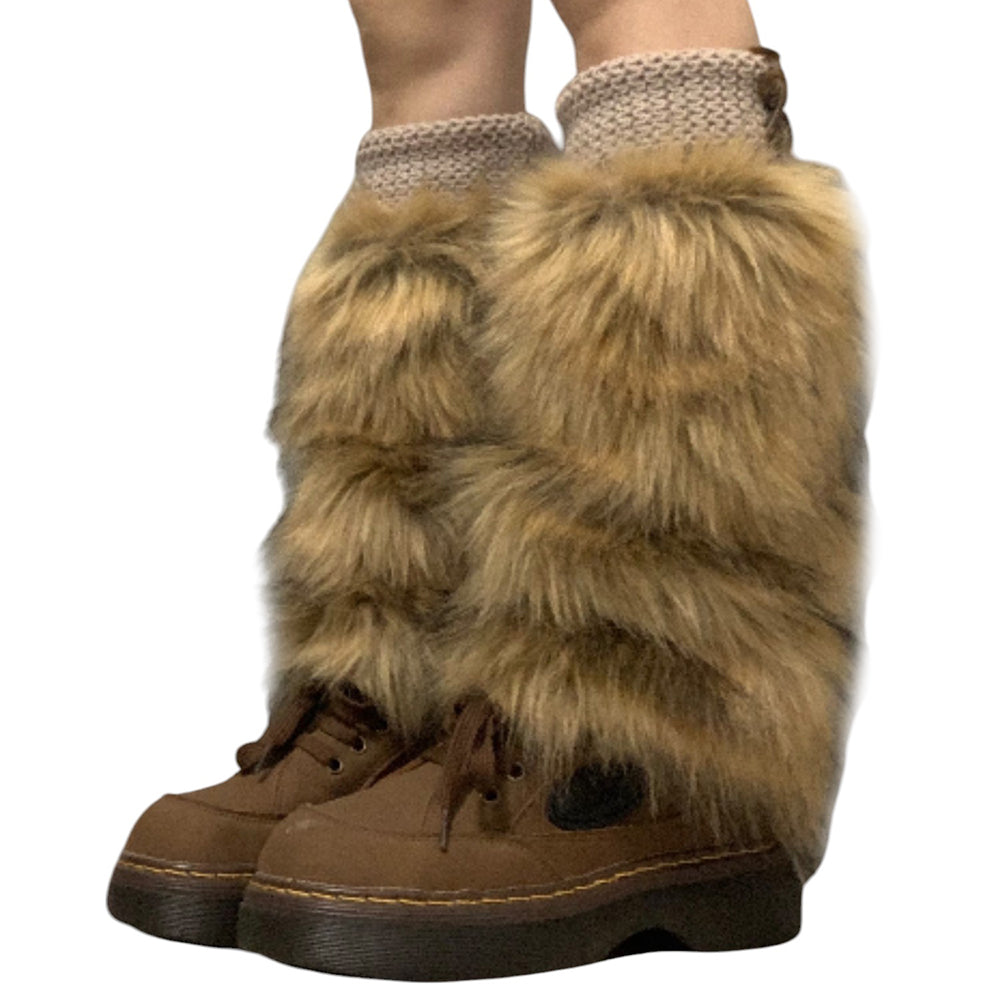 2000s Aesthetic Faux Fur Leg Warmers