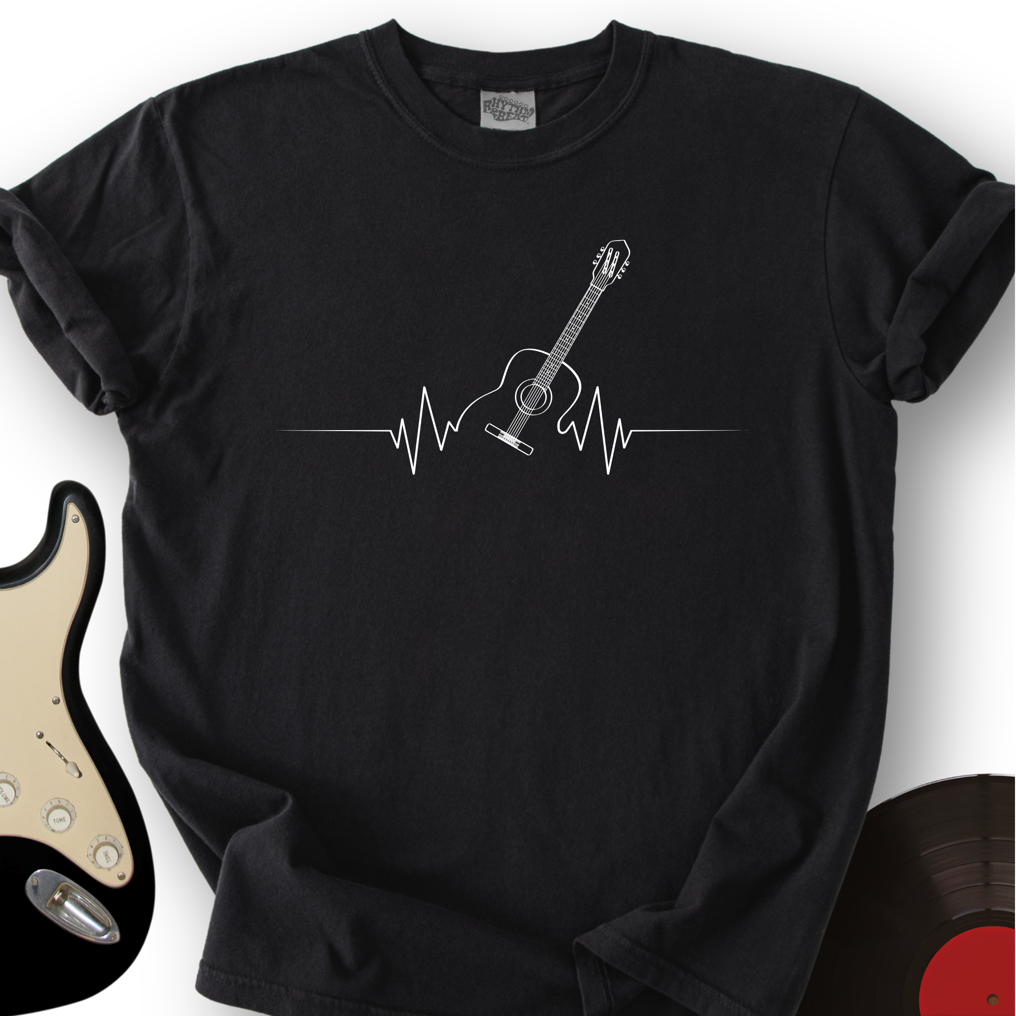 Acoustic Guitar Heart Beat T-Shirt