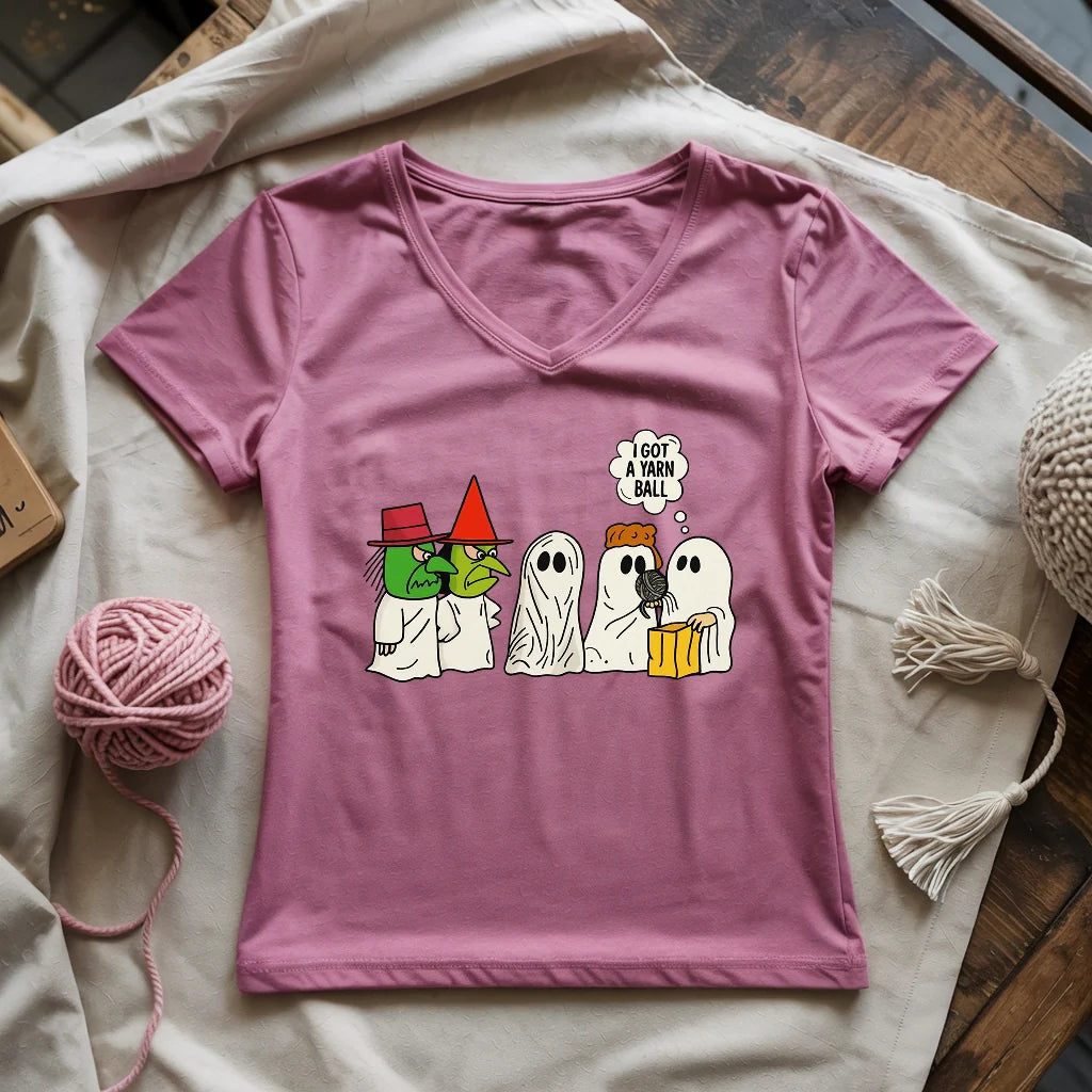 Got A Yarn Ball Lady V-neck