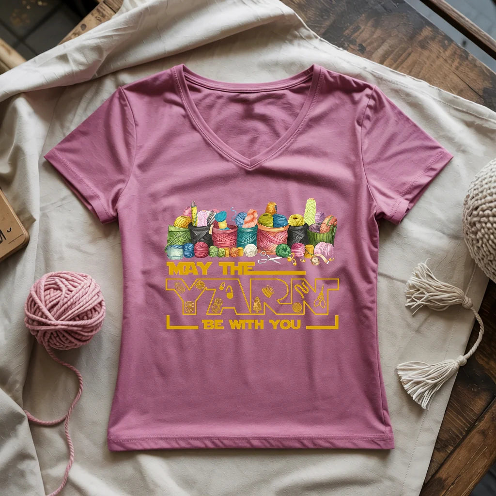 May The Yarn Be With You Lady V-neck