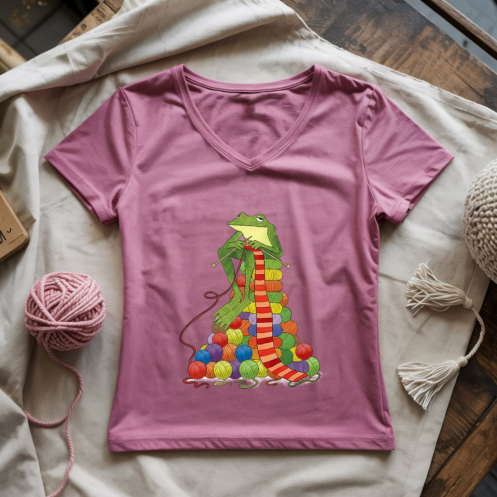 Yarn Frogging Lady V-neck
