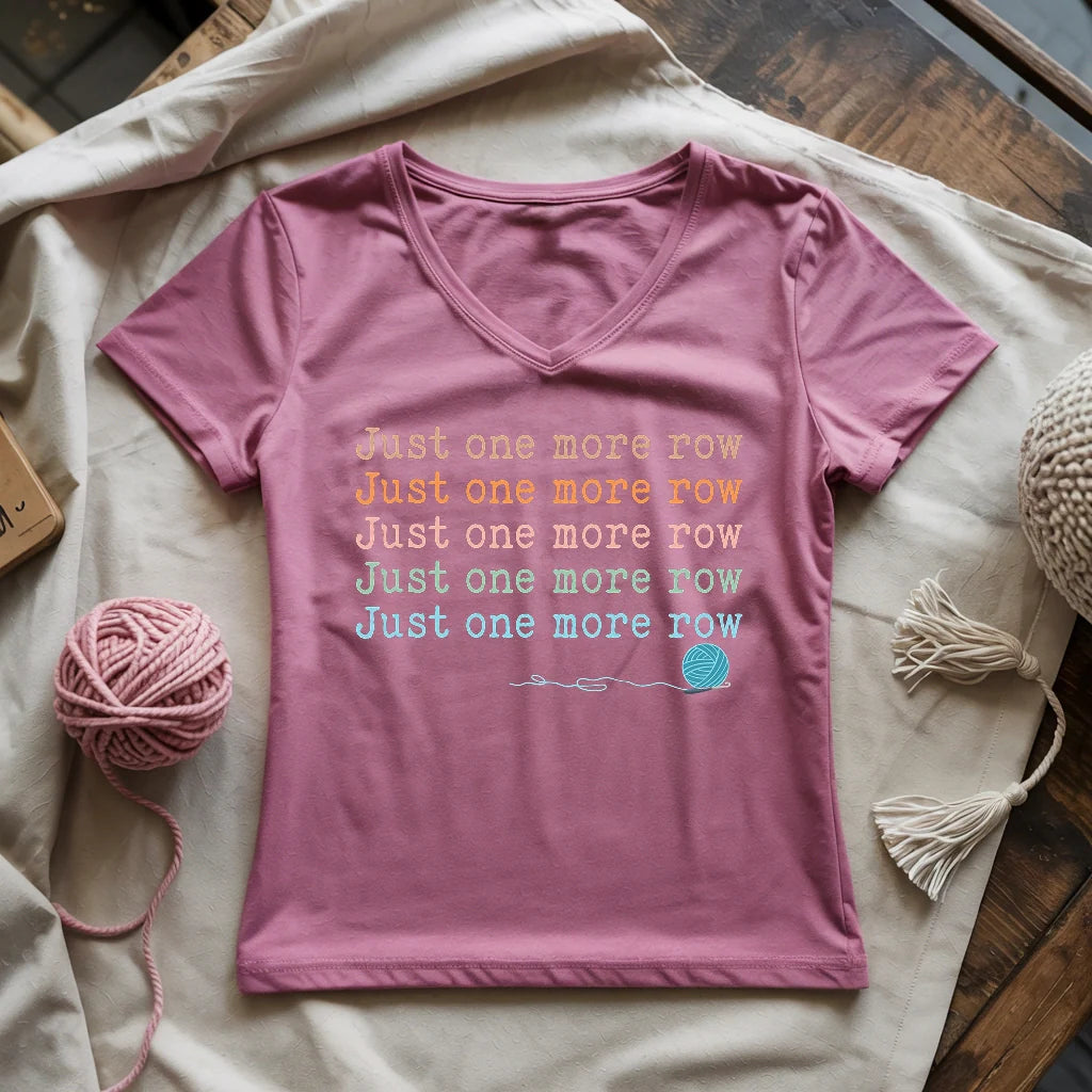 Just One More Row Lady V-neck