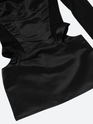 Baddie Cut Out Sheer Mini Dress