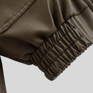 Cropped Faux Leather Jacket