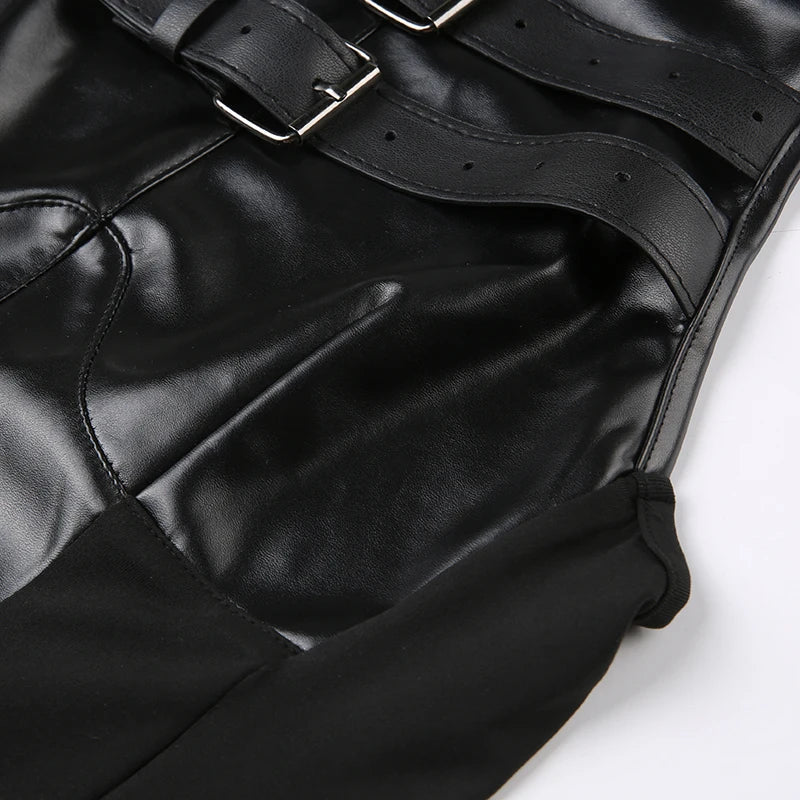 Cyberpunk Faux Leather Crop Top