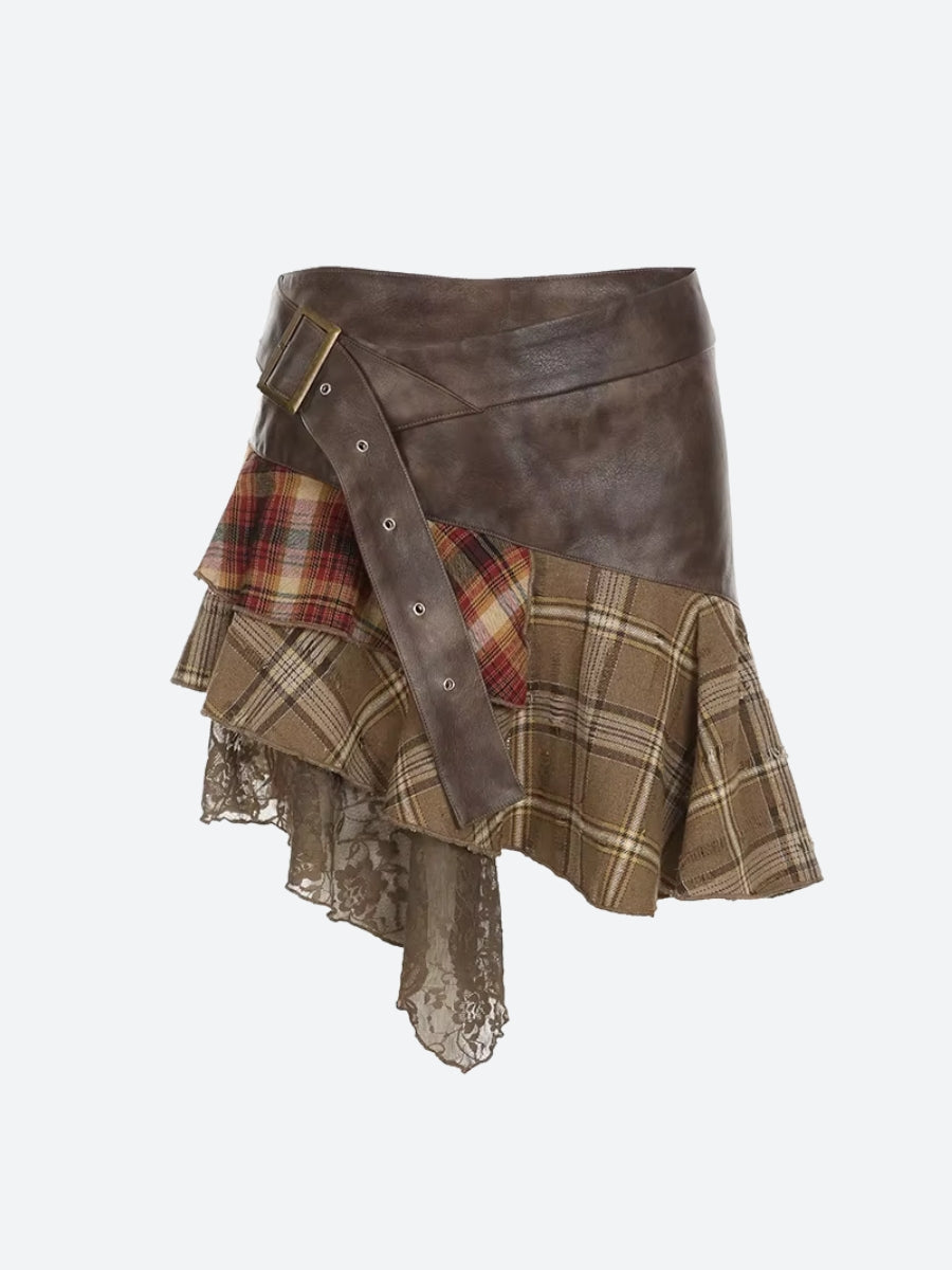 Fairy Grunge Patchwork Mini Skirt