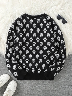 Goth Skull Pullover Sweater