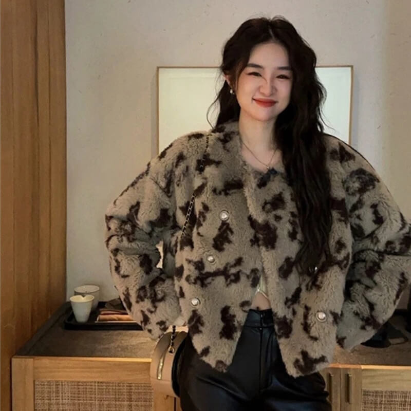 Leopard Faux Fur Jacket