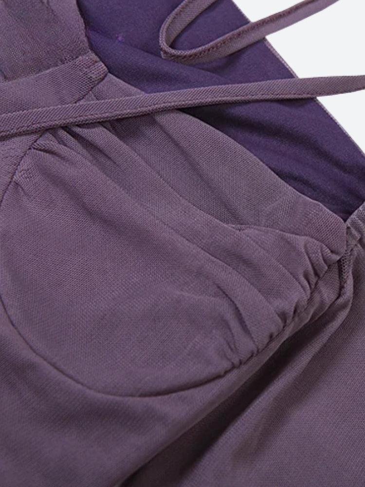 Mesh Split Midi Dress