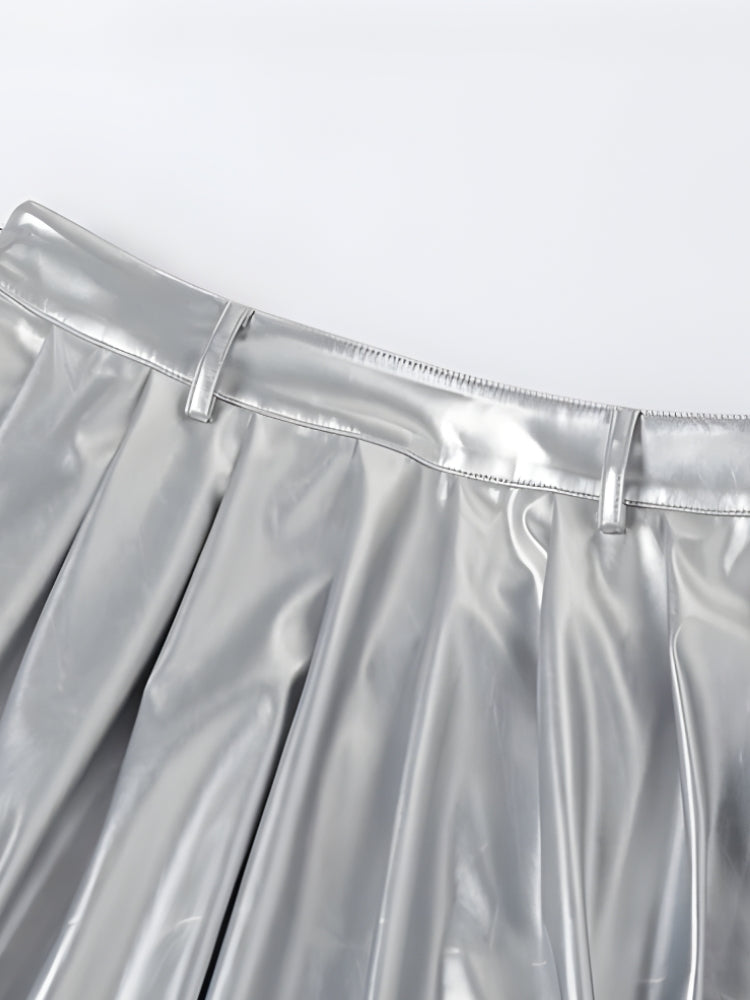 Metallic Silver Maxi Dress