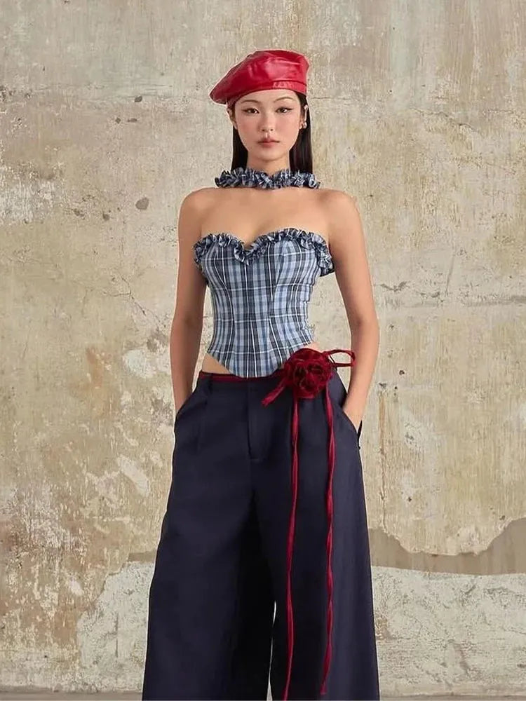 Plaid Corset Top