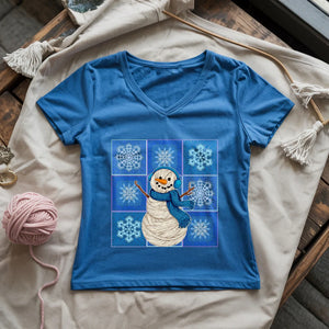 Crochet Snowman Lady V-neck