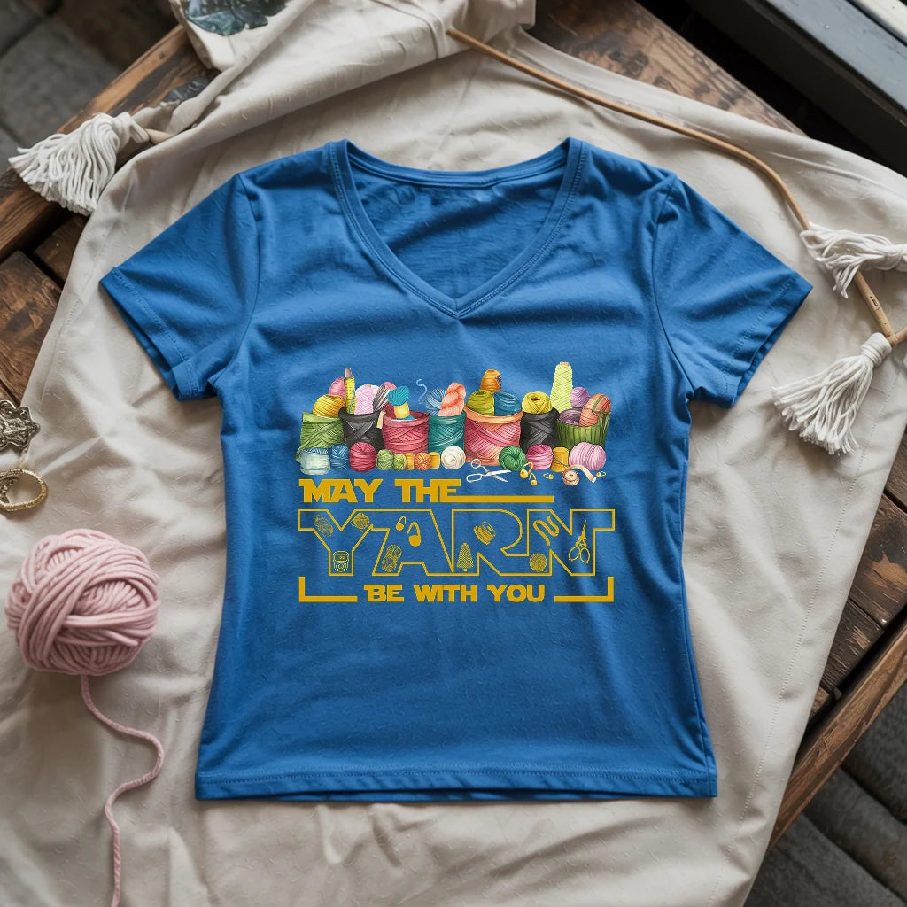 May The Yarn Be With You Lady V-neck