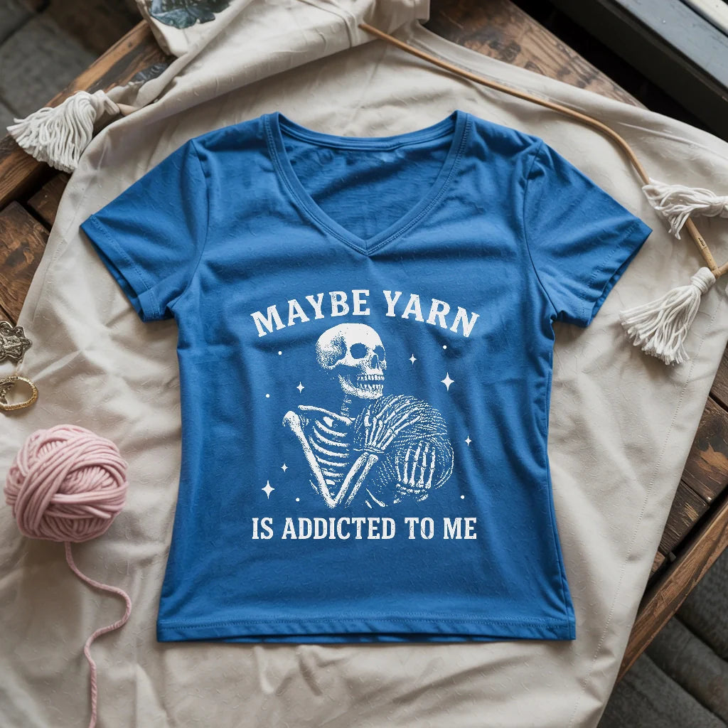 Yarn Is Addicted To Me Lady V-neck