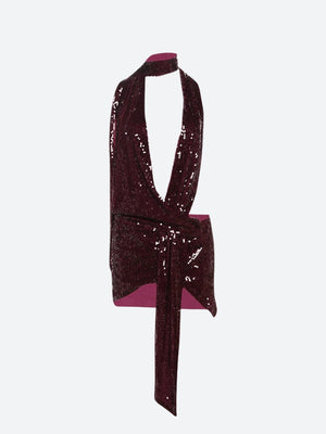 Sequined Backless Mini Dress