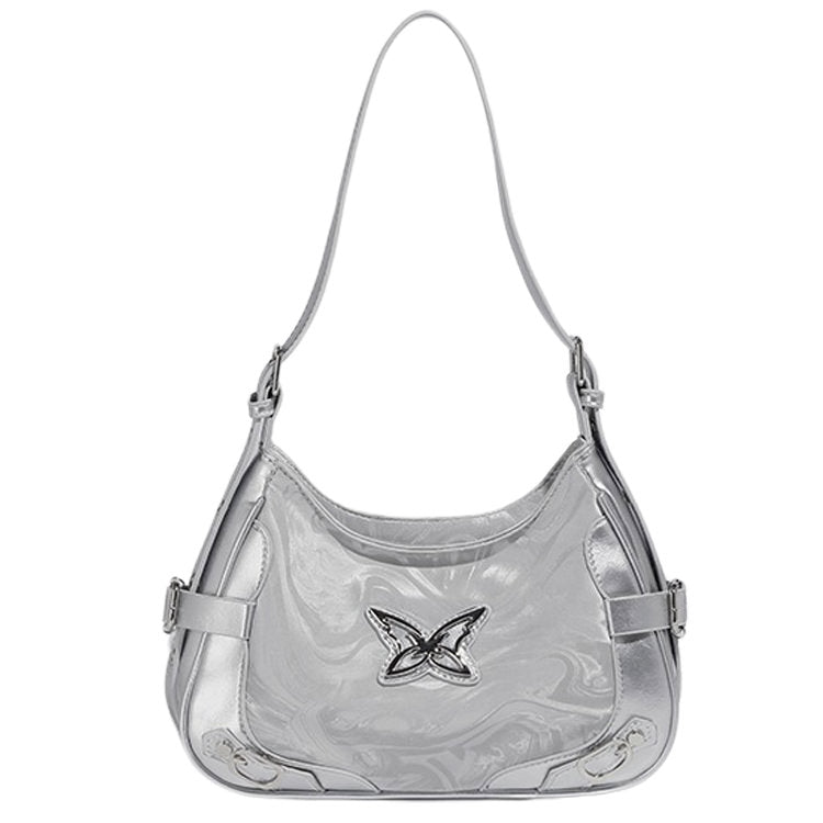 Silver Butterfly Shoulder Bag