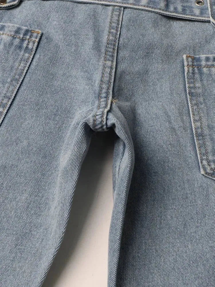 Y2K Belted Cut Out Jeans