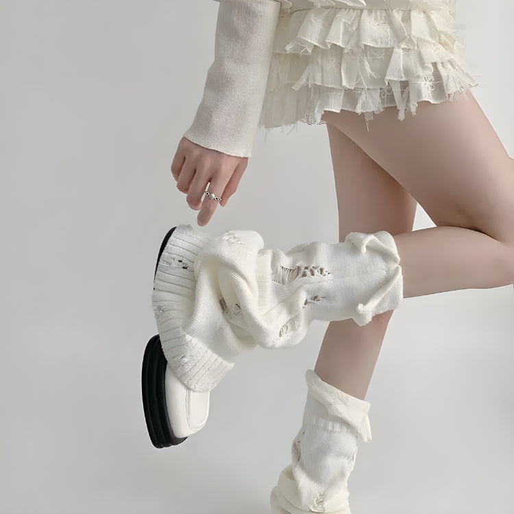 Y2K Grunge Knitted Leg Warmers