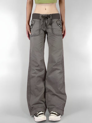 Y2K Low Waist Drawstring Pants