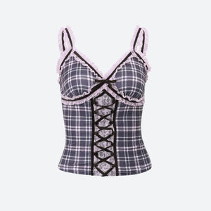 Y2K Plaid Cami Top