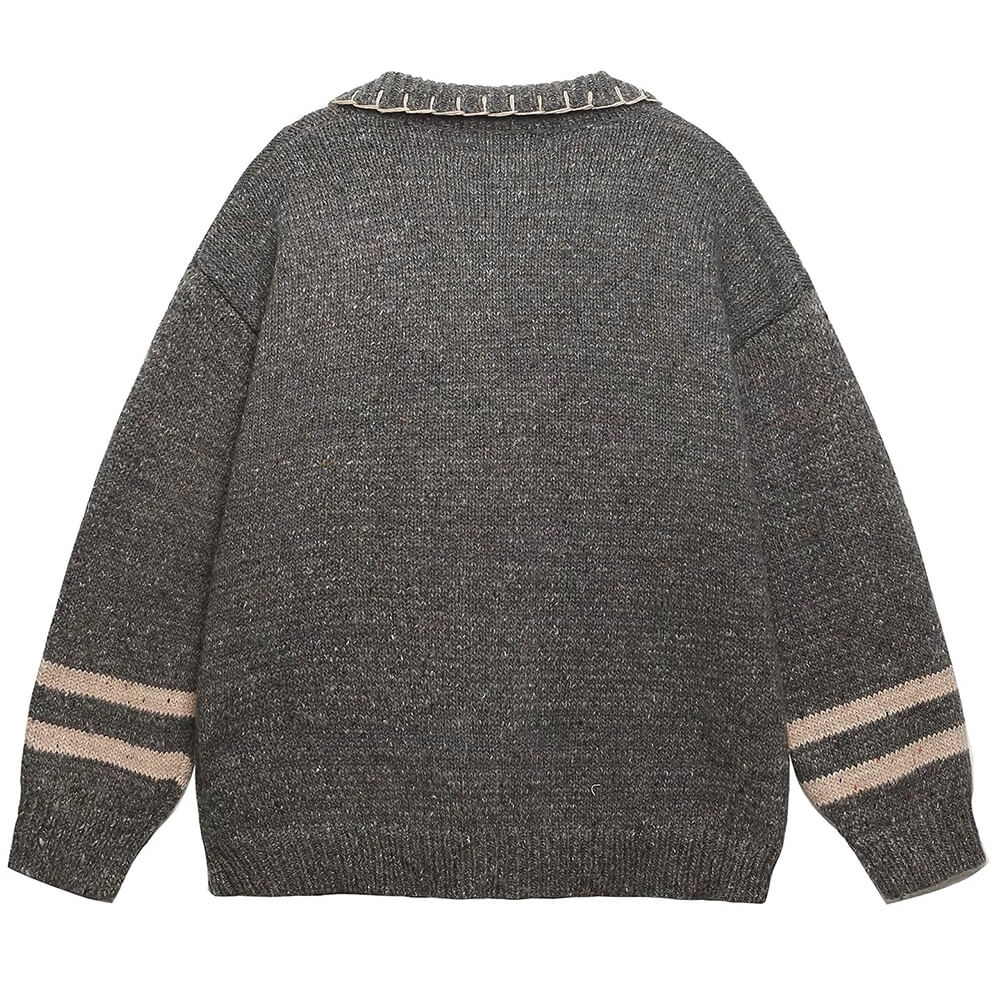 Apple Embroidery Grey Cardigan