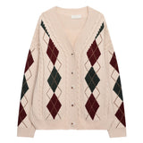 New Student Argyle Cardigan