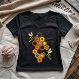 Crochet Bees Lady V-neck