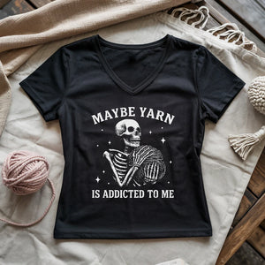 Yarn Is Addicted To Me Lady V-neck