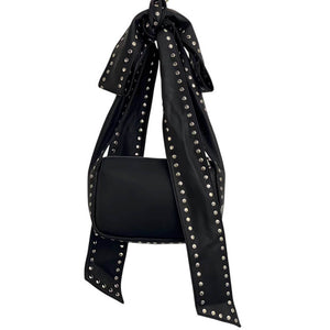 Bowknot Studded Shoulder Bag