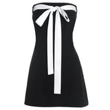 Coquette Aesthetic Bow Mini Dress