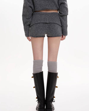 Cozy Days Knitted Mini Shorts