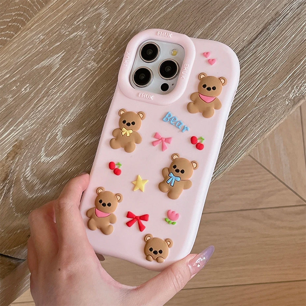 Cute Bear & Bows iPhone Case