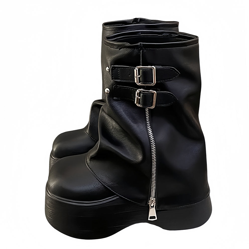 Forbidden Girlfriend Double Buckle Boots