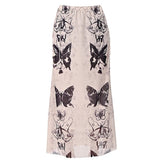 Fairy Grunge Butterfly Maxi Skirt