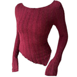 Frazzled English Woman Asymmetrical Knit Top