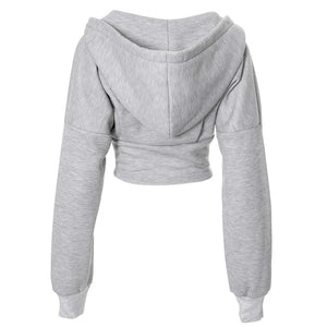 Basic Corset Detail Zip Up Hoodie
