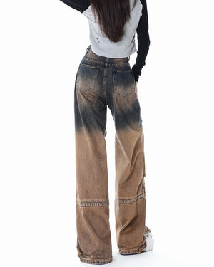 One Way Ticket Brown Aesthetic Jeans