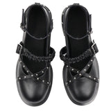 Grunge Sleaze Studded Mary Janes