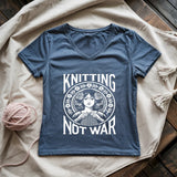 Knitting Not War Lady V-neck