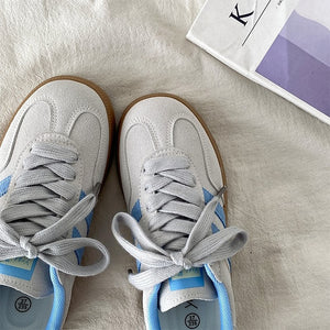 Light Grey & Blue Stripe Sneakers
