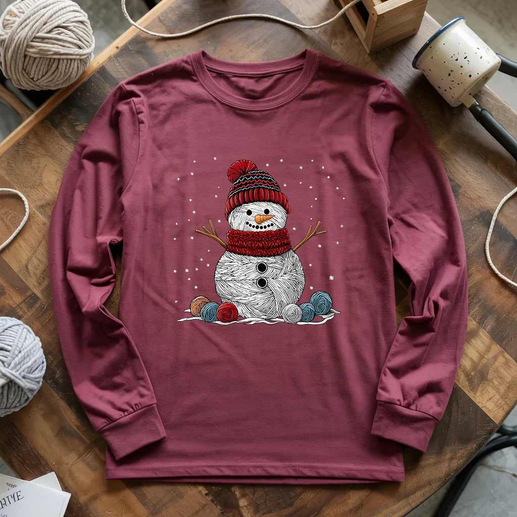 Yarn Snowman Long Sleeve T-shirt