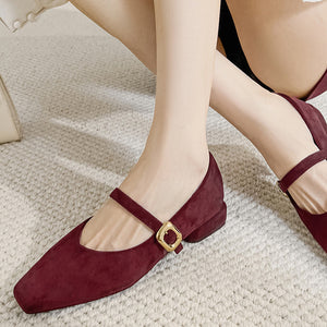 Morning Café Low Heel Babies with Strap