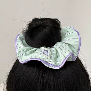 Pastel Stripe Pajama Style Scrunchies